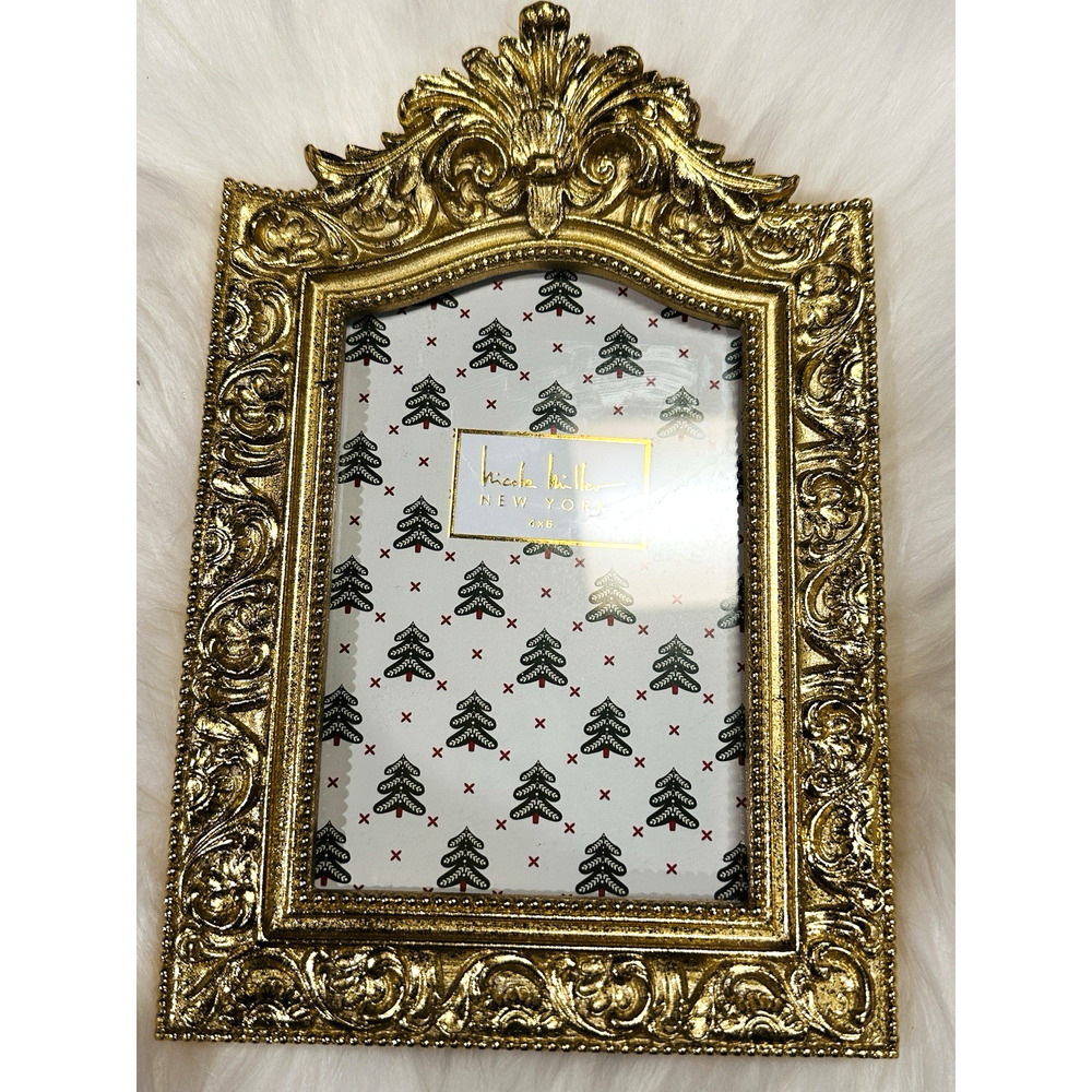 Nicole Miller Vintage Baroque Style Ornate Gold 4x6 Picture Photo Frame